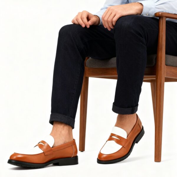 CHAUSSURE EN CUIR TABAC