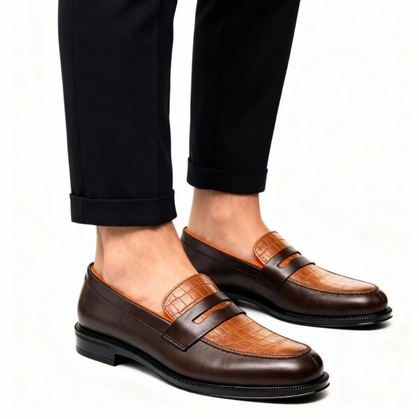 CHAUSSURE EN CUIR MARRON